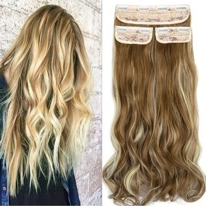 Hair Extensions Ginger Brown Mix Bleach Blonde wig